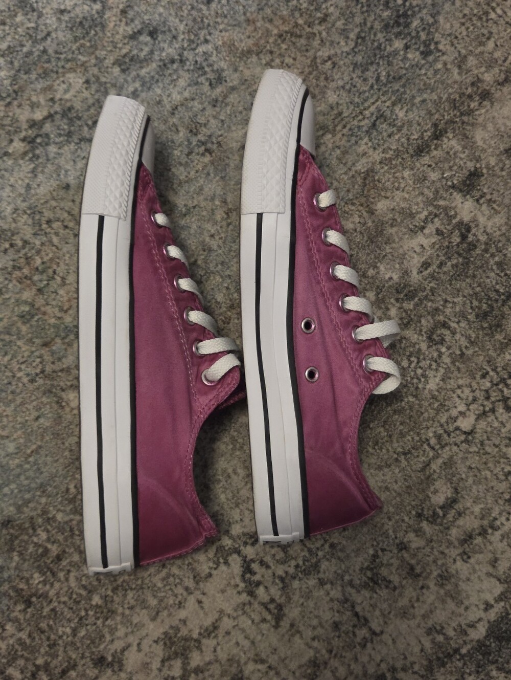 Converse All Star Low Slip-On Sneakers Magenta Pink Satin Women’s 9.5 - Picture 5 of 8